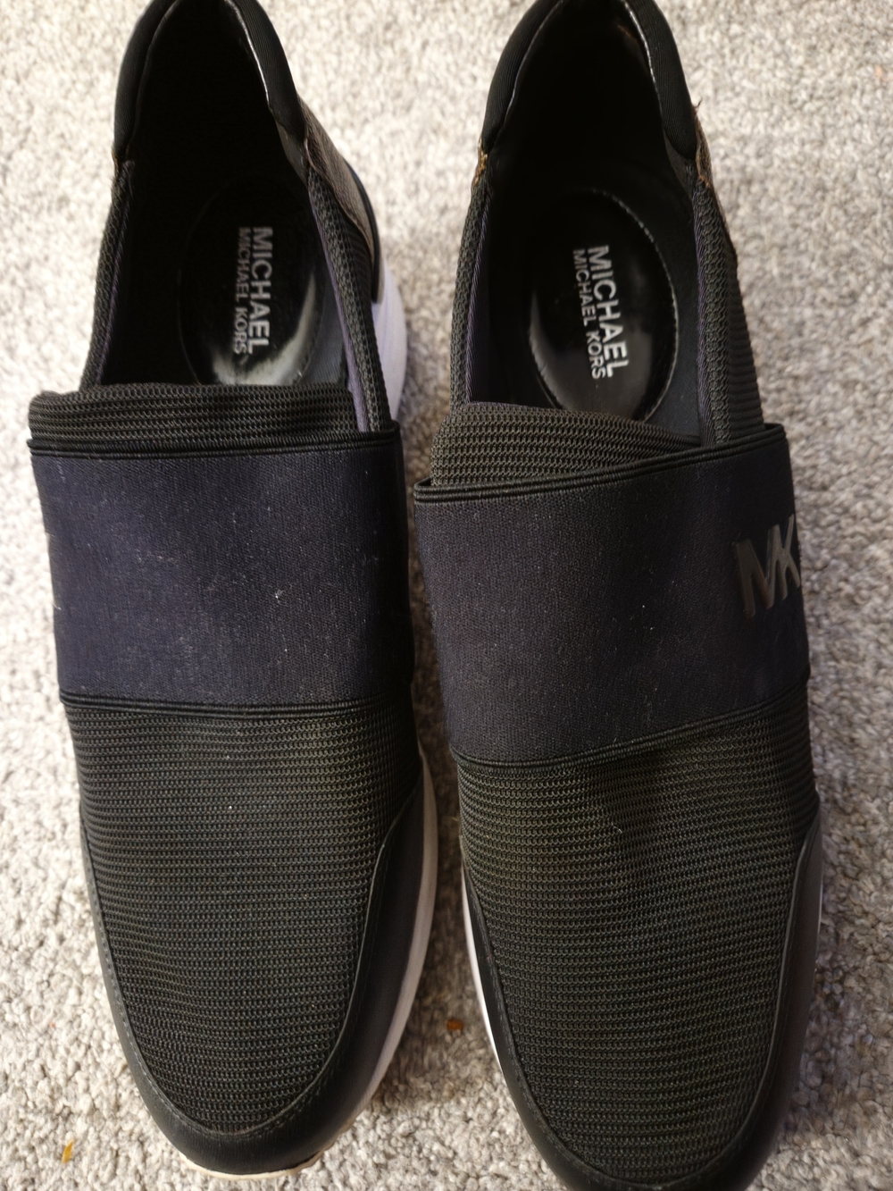 Michael Kors Womens Black Slip-On Sneakers